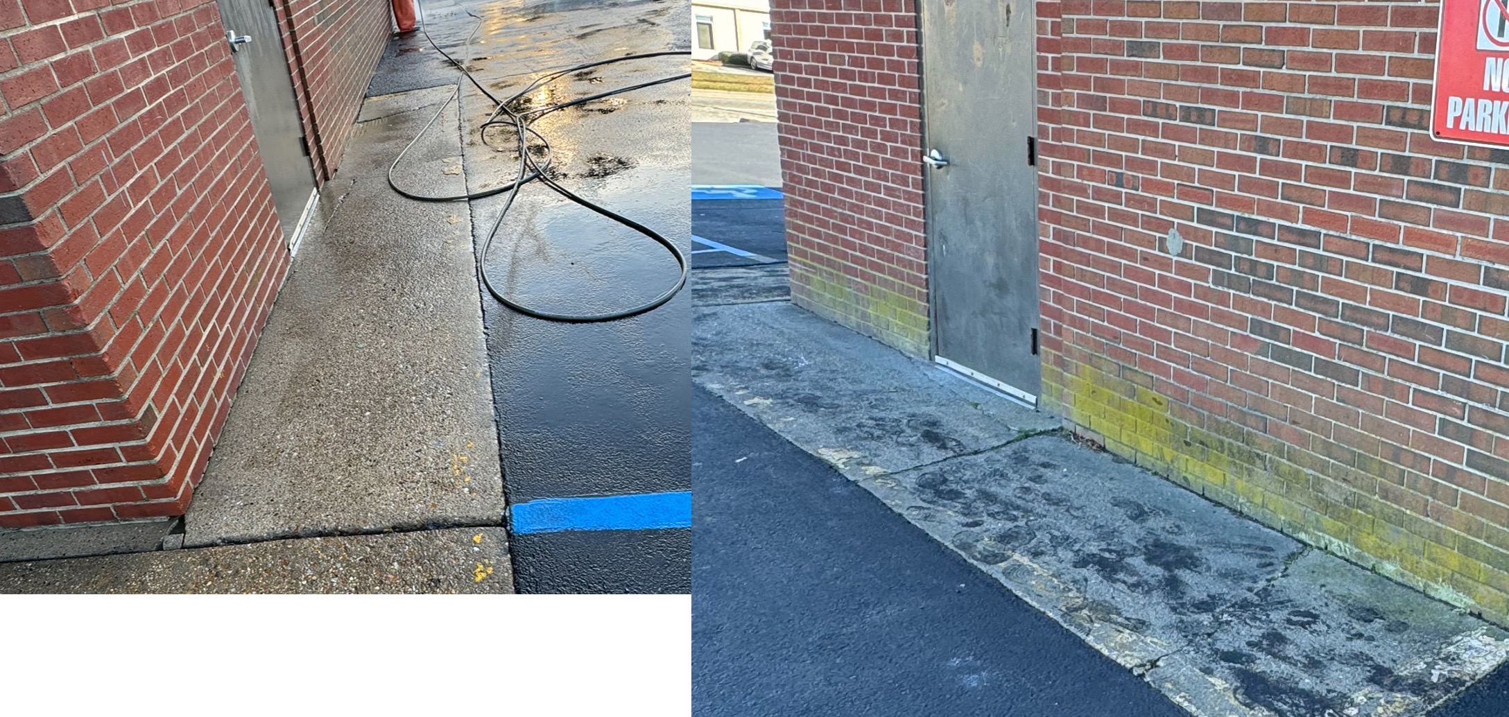 Commercial pressure washing project by Va Power Wash Pros in Virginia Beach, Virginia